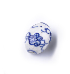 19x14mm - perle ovale en porcelaine