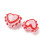 Perle coeur en verre émaillé
