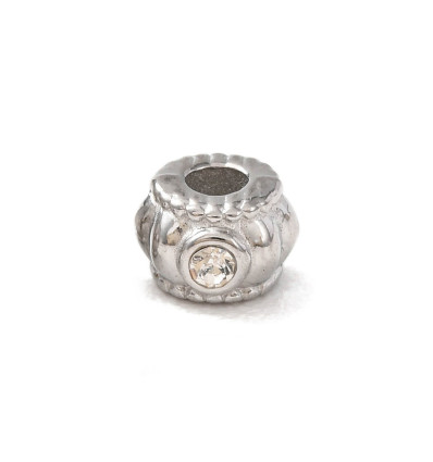 Pendentif intercalaire rondelle + zirconium
