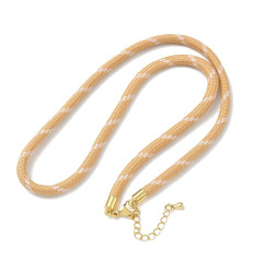 45cm - collier corde rose+vert