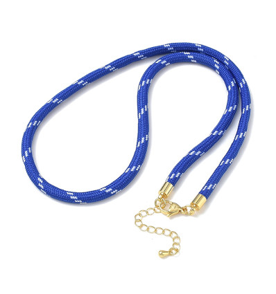 45cm - collier corde bleu ciel