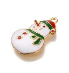 Pendentif bonhomme de neige émaillée