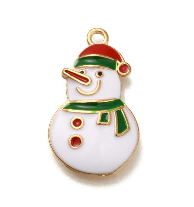 Pendentif bonhomme de neige émaillée