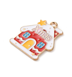 Pendentif maison de Noël émaillée