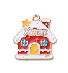 Pendentif maison de Noël émaillée