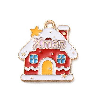 Pendentif maison de Noël émaillée