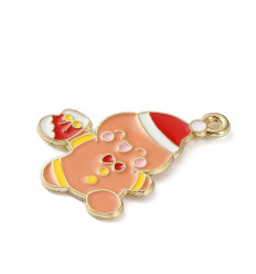 Pendentif petit biscuit heureux émaillé
