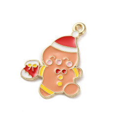 Pendentif petit biscuit heureux émaillé