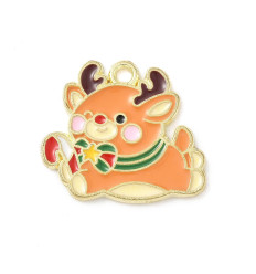 Pendentif renne volant émaillé
