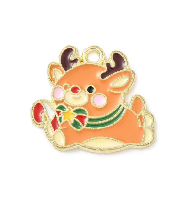 Pendentif renne volant émaillé