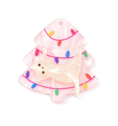 pendentif sapin de noël + chat en acrylique